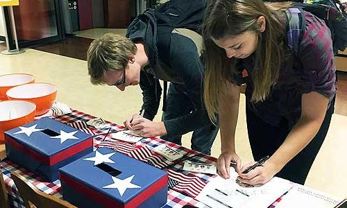 students voting